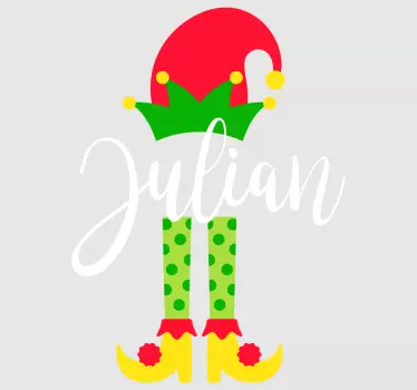 Sweat-shirt de Noël lutin nom personnalisé - TenStickers