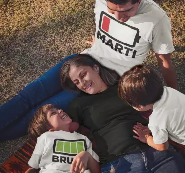 Parent sans piles père fils t-shirt - TenStickers