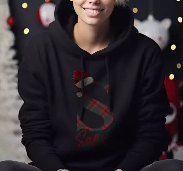 Sweat-shirt de Noël avec initiale et prénom - TenStickers