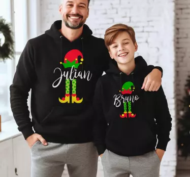 Sweat-shirt de Noël lutin nom personnalisé - TenStickers