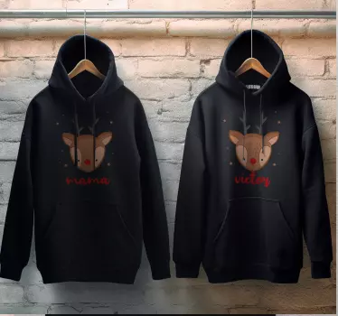 Sweat-shirt de Noël renne personnalisable - TenStickers