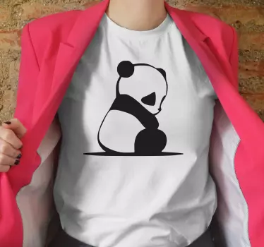 T-shirt art de silhouette de panda - TenStickers