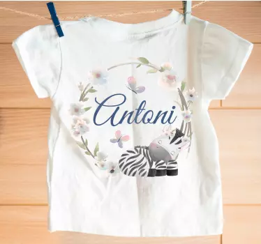 T-shirt bébé chambre zèbre personnalisé - TenStickers