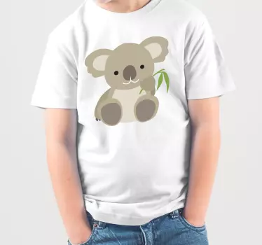 T-shirt bébé koala mignon tenant une feuille - TenStickers
