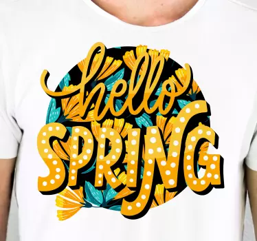 T-shirt bonjour printemps texte - TenStickers