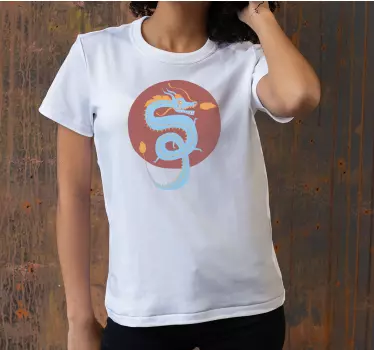 T-shirt cercle du dragon bleu - TenStickers