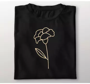 T-shirt contour de fleur unique - TenStickers