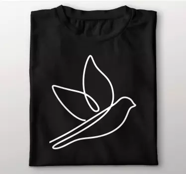 T-shirt contour d'oiseau minimaliste - TenStickers