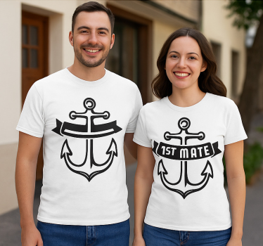 T-shirt couple capitaine - premier compagnon - TenStickers
