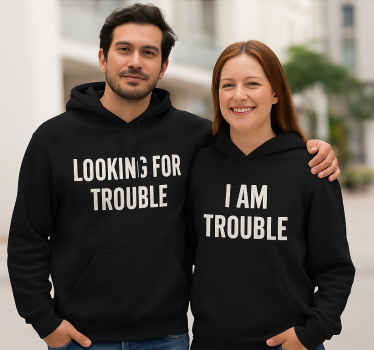 T-shirt couple en quête de problèmes - TenStickers