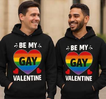 T-shirt couple lgbt sois mon gay valentin - TenStickers