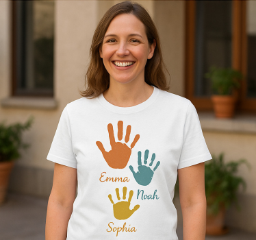 T-shirt design empreintes de mains personnalisé - TenStickers