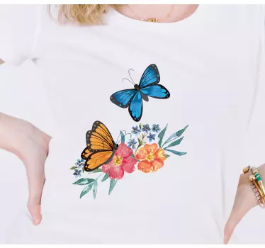 T-shirt enfant papillons colorés fleuris - TenStickers