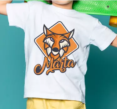 T-shirt enfant renard avec prénom - TenStickers