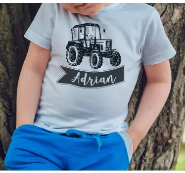 T-shirt enfant tracteur personnalisé avec nom - TenStickers