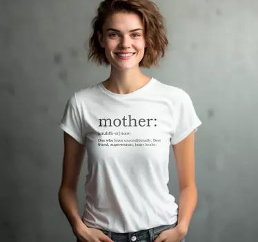 Tee-shirt fête des Mères motif définition mot Maman - TenStickers