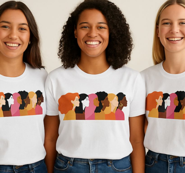 T-shirt profil de femmes diverses - TenStickers