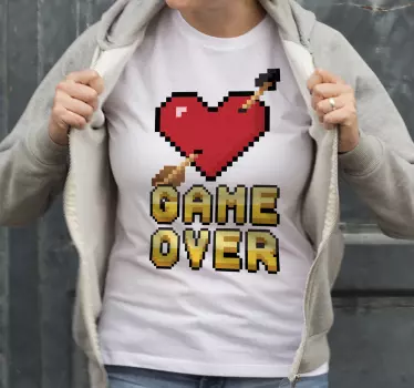 T-shirt jeu de cœur pixélisé - TenStickers
