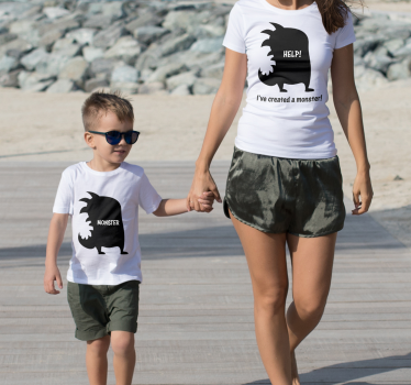 Tee-shirt mère et fille aidez moi j'ai créé un monstre - TenStickers