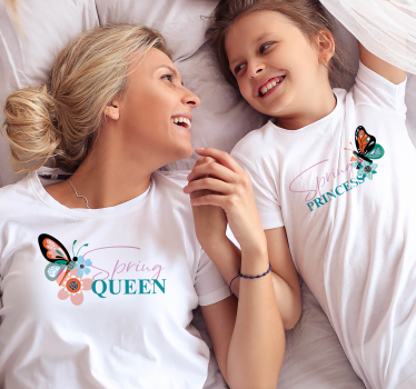Tee-shirt mère et fille printemps et princesse - TenStickers