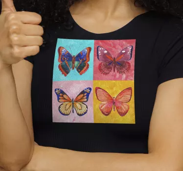 T-shirt papillons aux couleurs vives - TenStickers