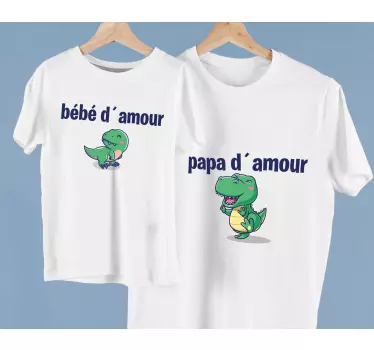 T-shirt père et fils amour de dino mignon - TenStickers