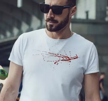 T-shirt père et fils art éclaboussure rouge stylé - TenStickers