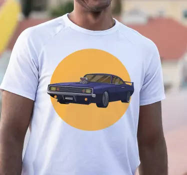 T-shirt père et fils voiture de muscle classique - TenStickers