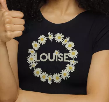 T-shirt personnalisé cercle de nom floral - TenStickers