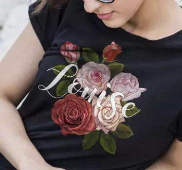 T-shirt personnalisé design floral en lettres - TenStickers