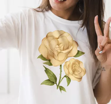 T-shirt roses jaunes Élégantes - TenStickers