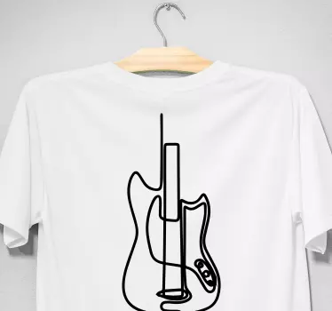 T-shirt silhouette de guitare stylée - TenStickers