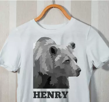 T-shirt silhouette d'ours avec prénom - TenStickers