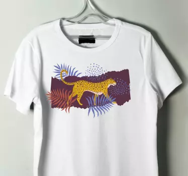 T-shirt style forêt de léopard charmant - TenStickers