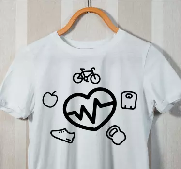 T-shirt symboles de fitness battement de cœur - TenStickers