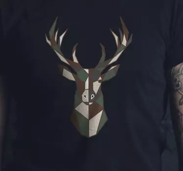 T-shirt tête de cerf géométrique - TenStickers