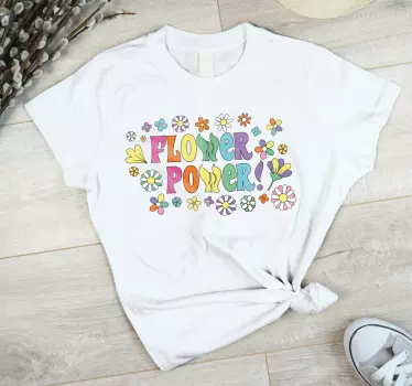 T-shirt typographie pouvoir des fleurs - TenStickers
