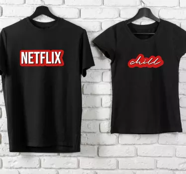 Tee shirt couple Netflix et chill - TenStickers