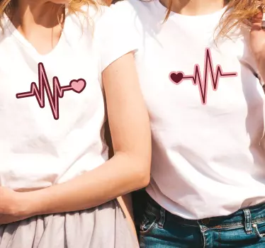 Tee-shirt mère et fille connexion d'amour battement - TenStickers