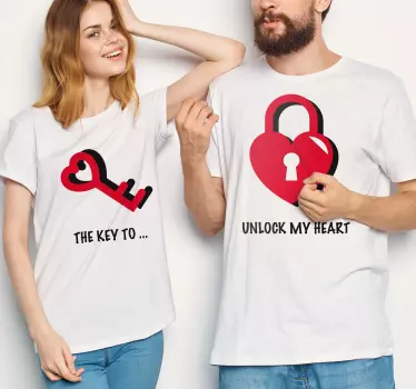Tee-shirt mère et fille déverrouille mon cœur - TenStickers