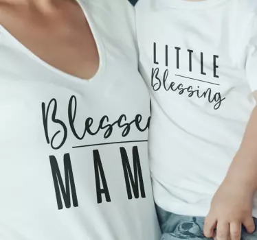 Tee-shirt mère et fille lien familial béni - TenStickers