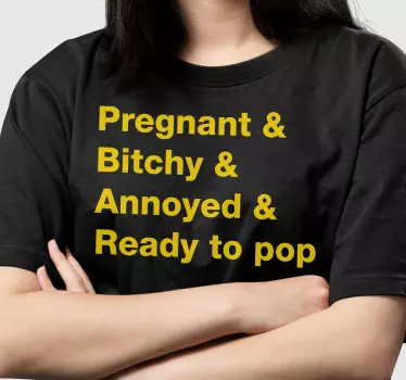 T-shirt texte drôle sur la grossesse - TenStickers
