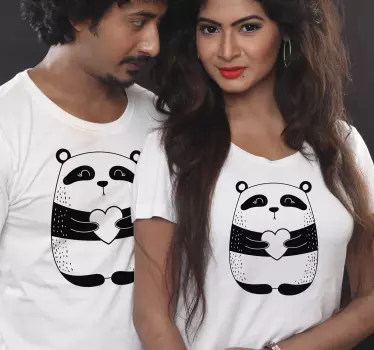 Tee-shirt mère et fille thème amour panda - TenStickers