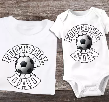 Tee shirt pere et fils Papa footballeur - TenStickers