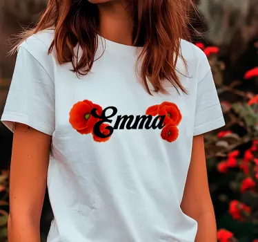 T-shirt personnalisable fleurs de pavot - TenStickers
