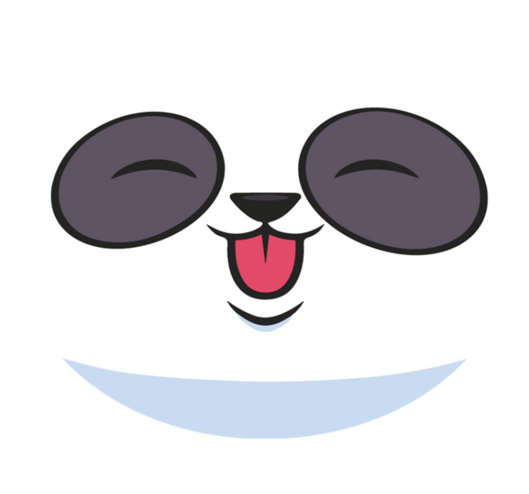 Tapis vinyle blanc visage de panda - TenStickers