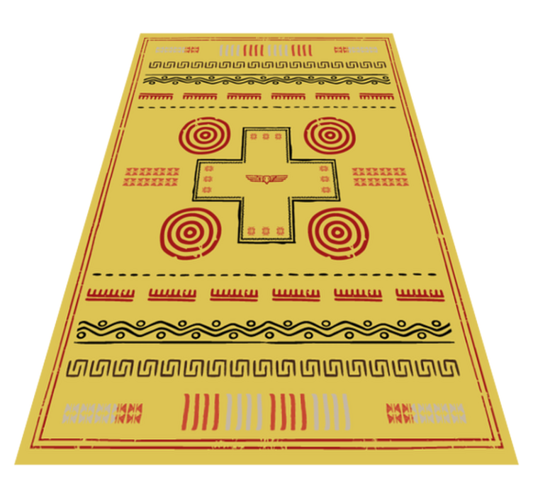 Tapis vinyle jaune design ethnique - TenStickers