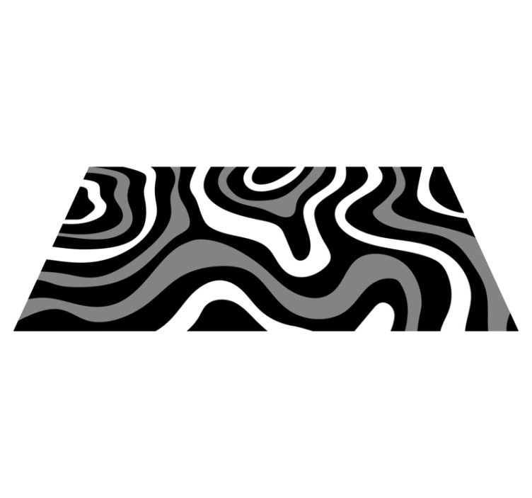 Tapis vinyle noir vagues modernes - TenStickers