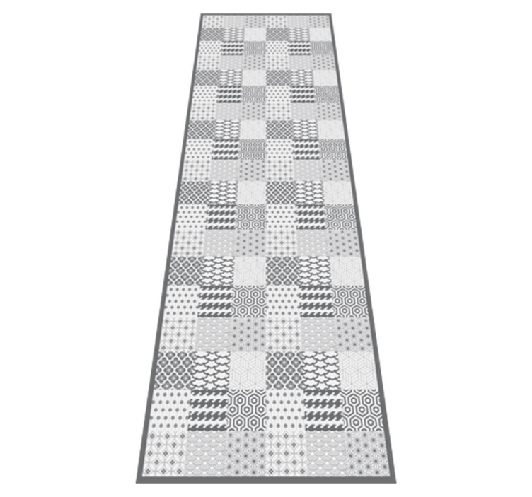 Tapis vinyle cuisine effet de tuile géométrique - TenStickers