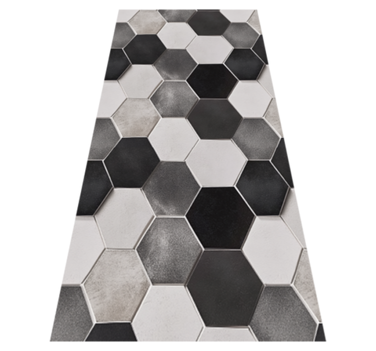 Tapis vinyle cuisine hexagones gris - TenStickers